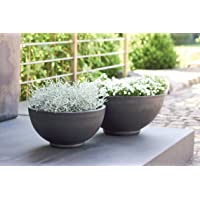 Preciosa maceta para plantar – Maceta redonda – Plástico - plástico – Resistente al invierno (grande: 40 cm de diámetro…
